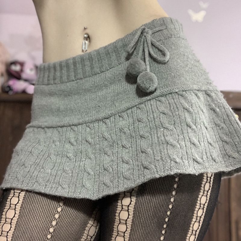 Sosana - Minirok met lage taille en kabelmotief