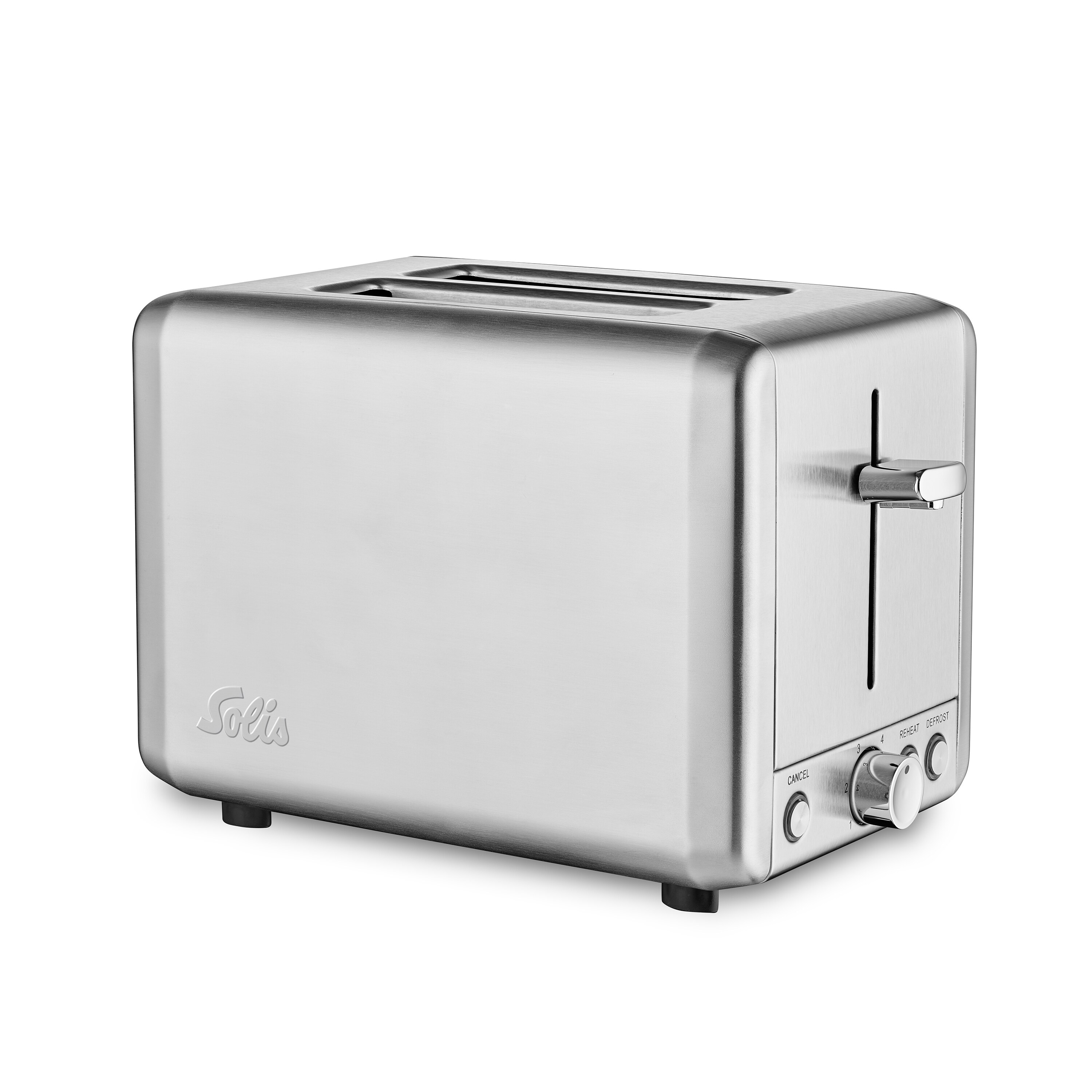 Solis Zwei-Schlitz Toaster, 6 Stufen, Krümelschublade, silber