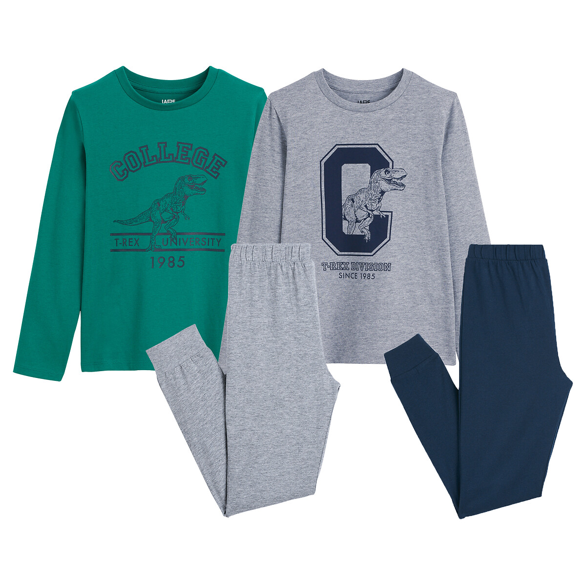 COLEÇÃO LA REDOUTE<br>Conjunto de 2 pijamas com estampa de dinossauros do campus