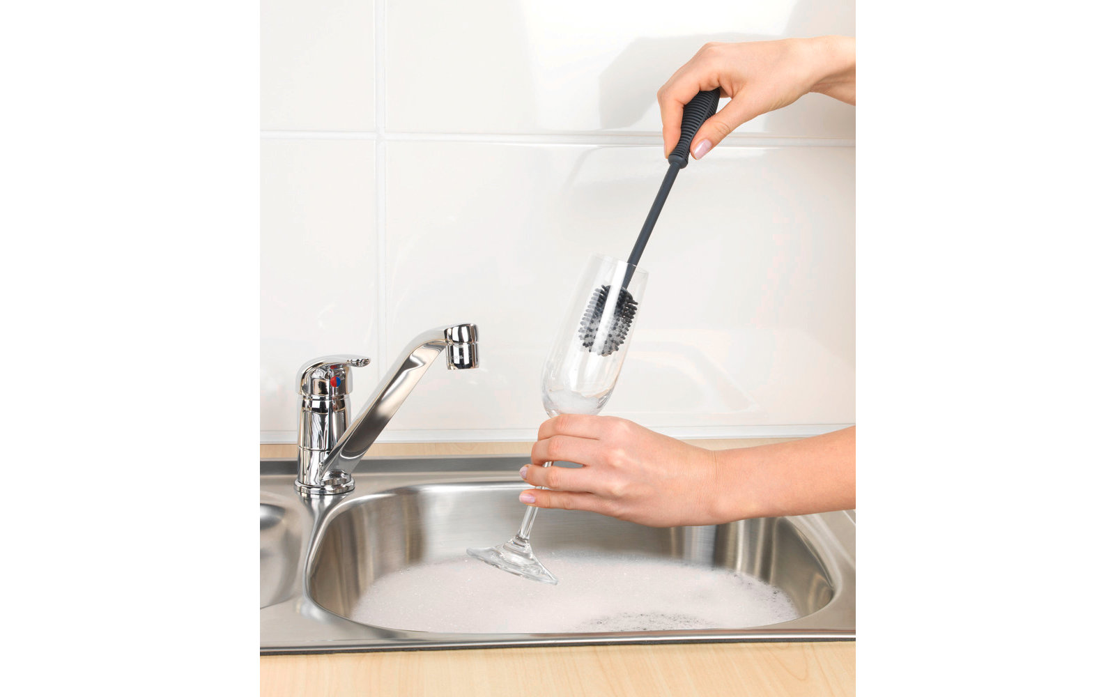 Wenko Silikon Spülbürste 25 cm grau