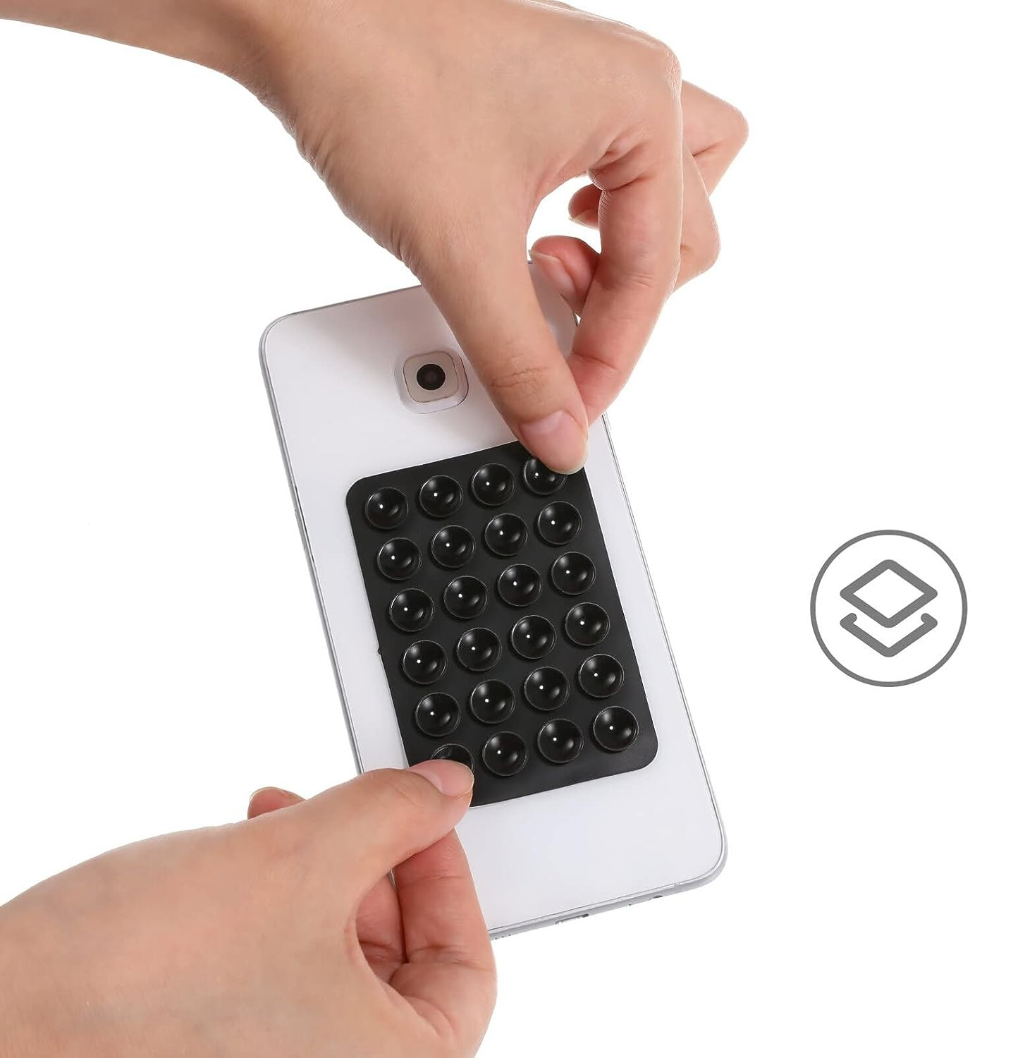 Universal Silikon Saugnapf Smartphone Halterung Selbstklebend - Schwarz