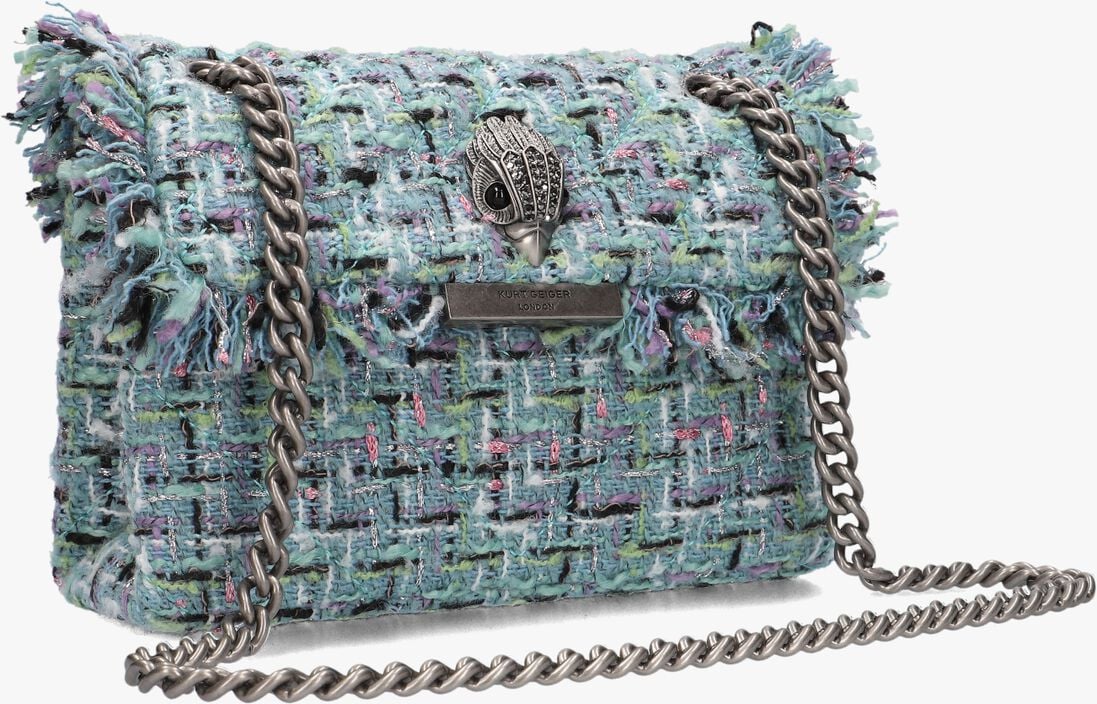 KURT GEIGER LONDON blauwe kurt geiger london handtas tweed mini kensington