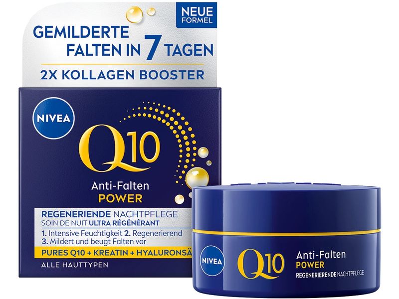 NIVEA Nachtcrème Care Q10 regenerierend 50 ml Regenerierende Anti-Falten Nachtpflege