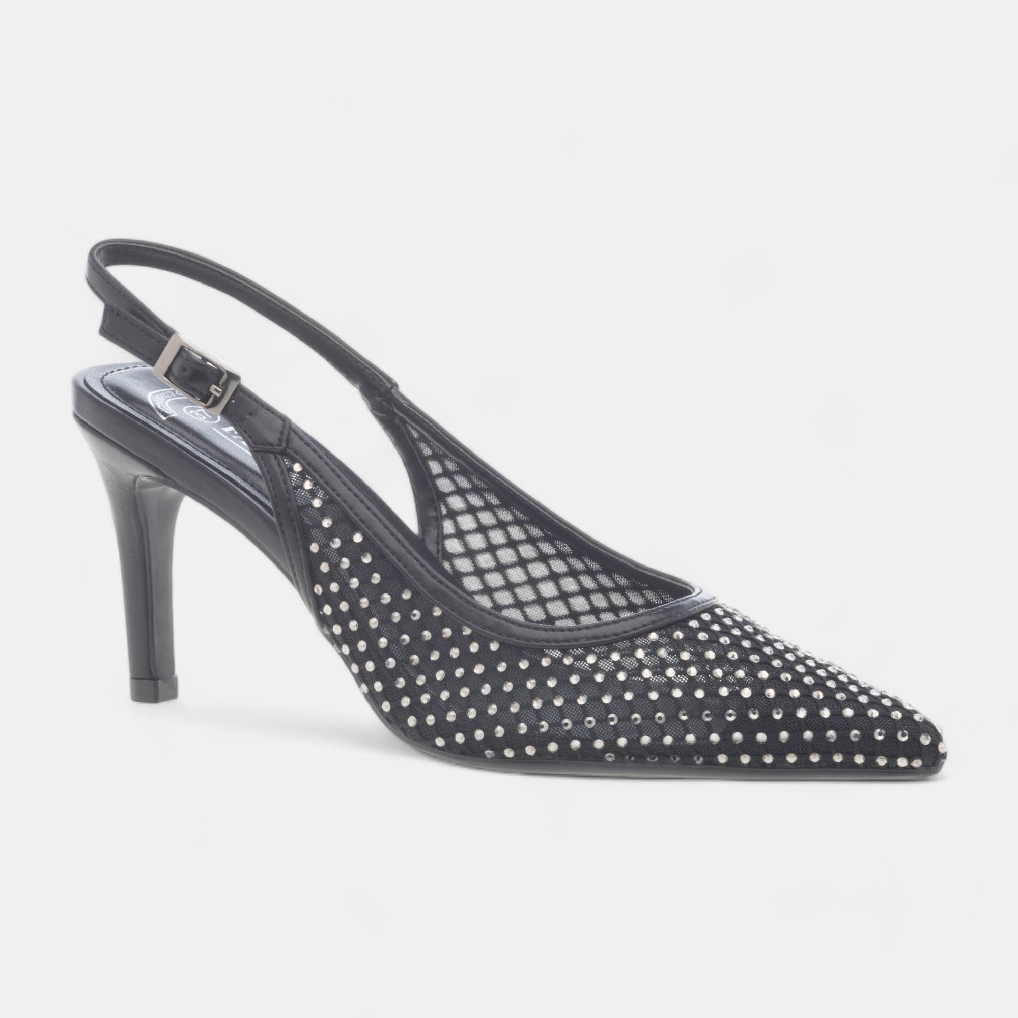 Escarpins avec bride arrière à talon Femme noir