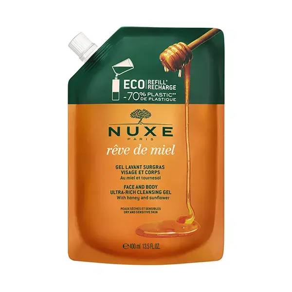Nuxe Rêve de Miel Eco-Refill Gel de Limpeza Ultranutritivo para Rosto e Corpo 400ml