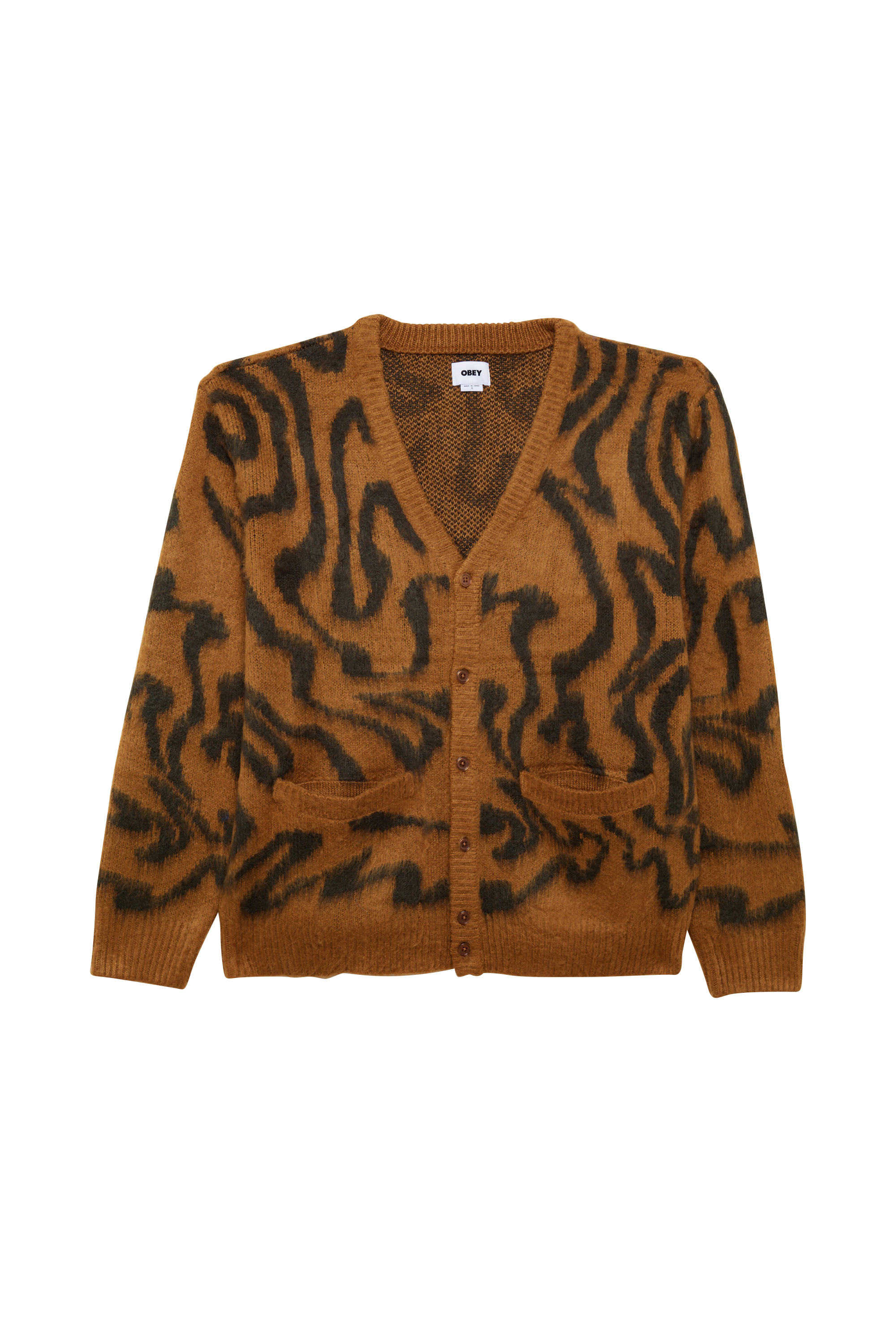 OBEY Cardigan PAY CARDIGAN Marron