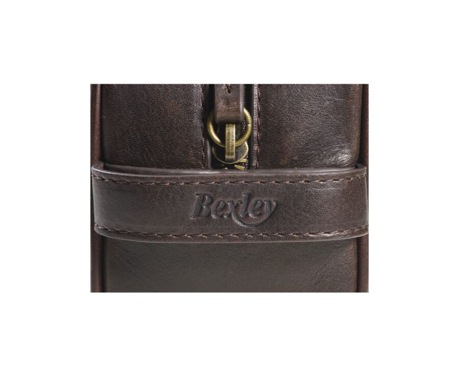 Trousse de voyage en cuir Chocolat Foncé
