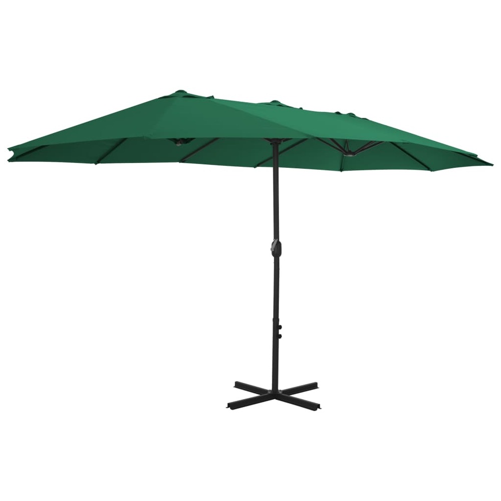 Parasol d'extérieur et mât en aluminium 460 x 270 cm vert