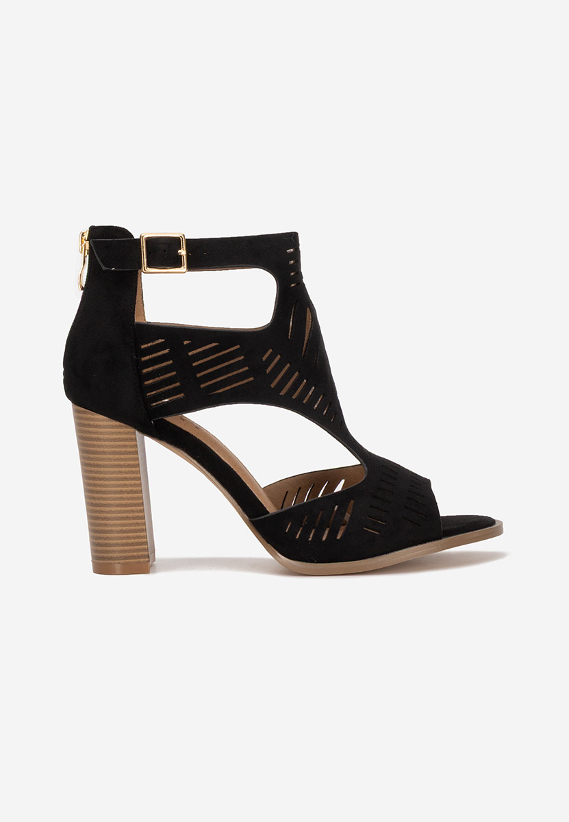 Sandales à talon épais noires Cassey
