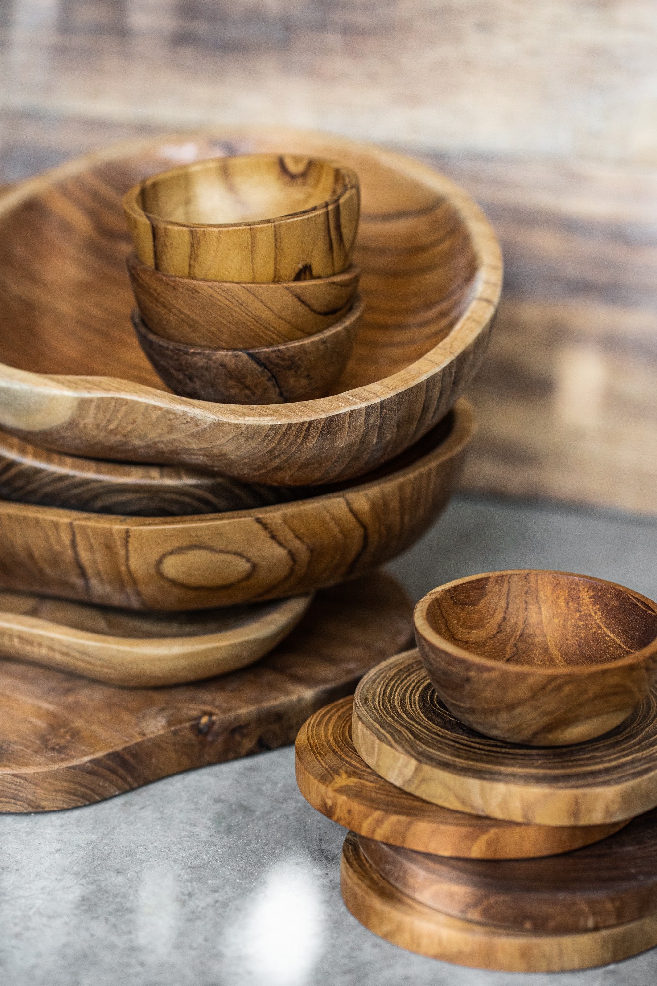Untersetzer Teak, natur, Ø 10 cm, H 1 cm zu 3,80