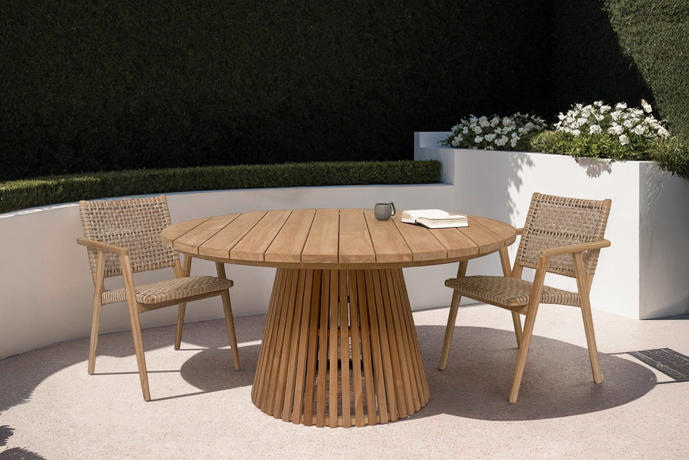 Livingfurn - Tuintafel Naturel Teakhout - 150x150x76cm - Cindo