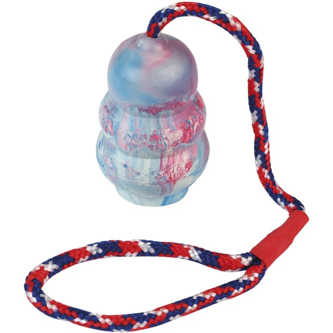 Hundespielzeug - Zugspielzeug mit Gummiknäuel - bunt