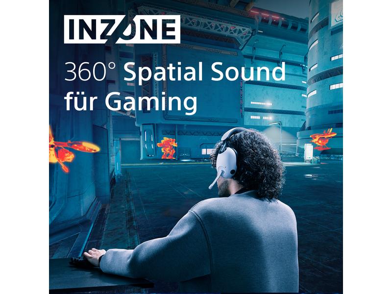 Sony Headset INZONE H9 Weiss Kabelloses Gaming-Headset mit Noise-Cancelling für die PS5 und den PC