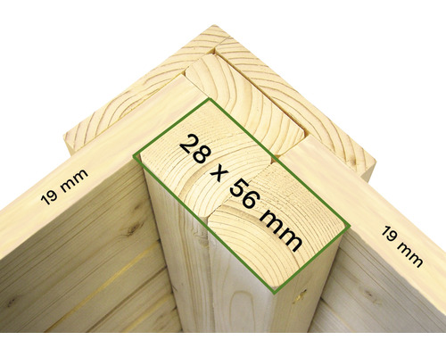 Bertilo Shed Arley tuinhuis met vloer, 214 x 305 cm, naturel