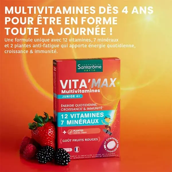 Santarome Bio Vita'max Multivitaminas Júnior Energia e Vitalidade 30 comprimidos