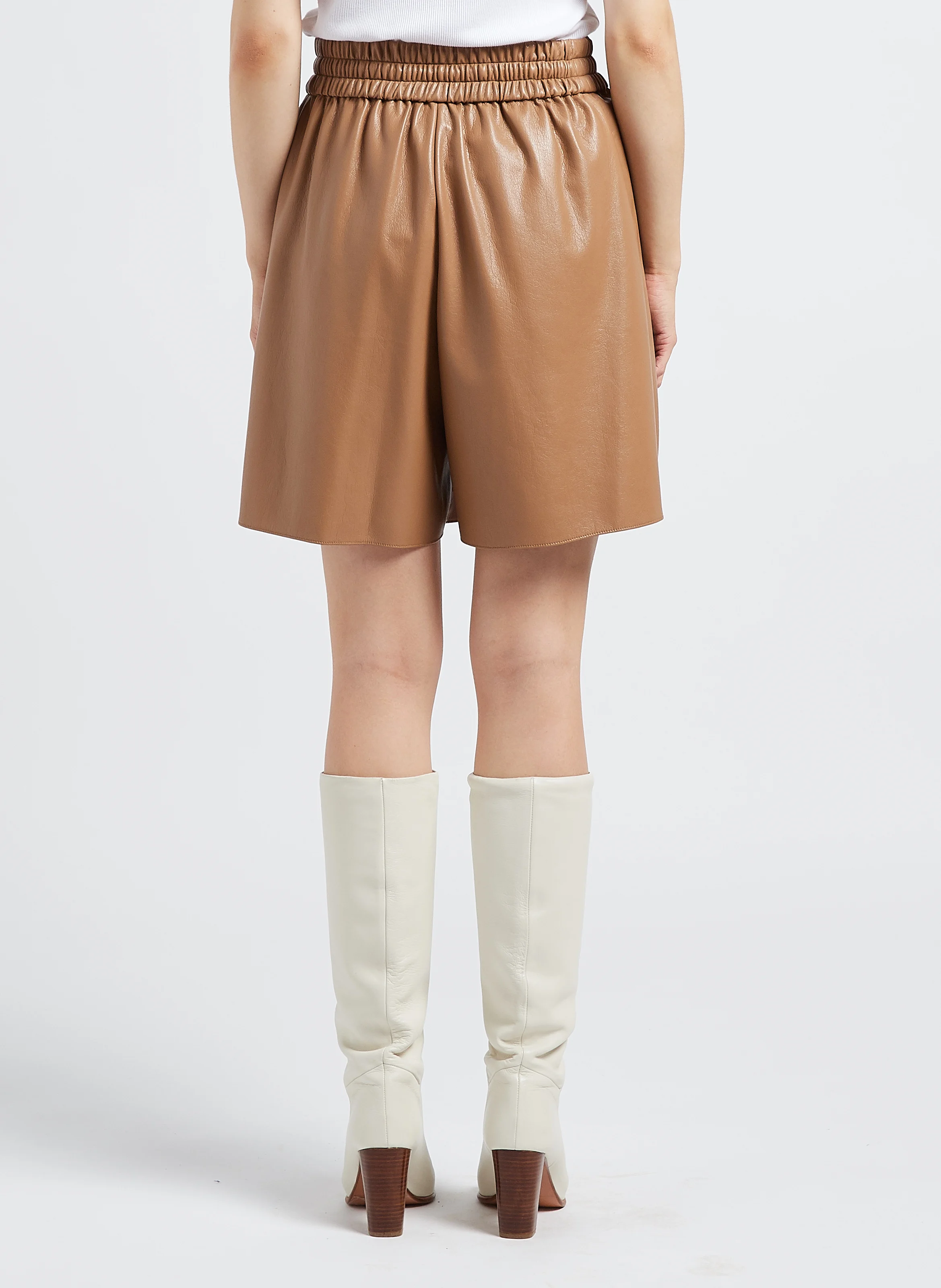 PIERA - Short fluide enduit| Beige