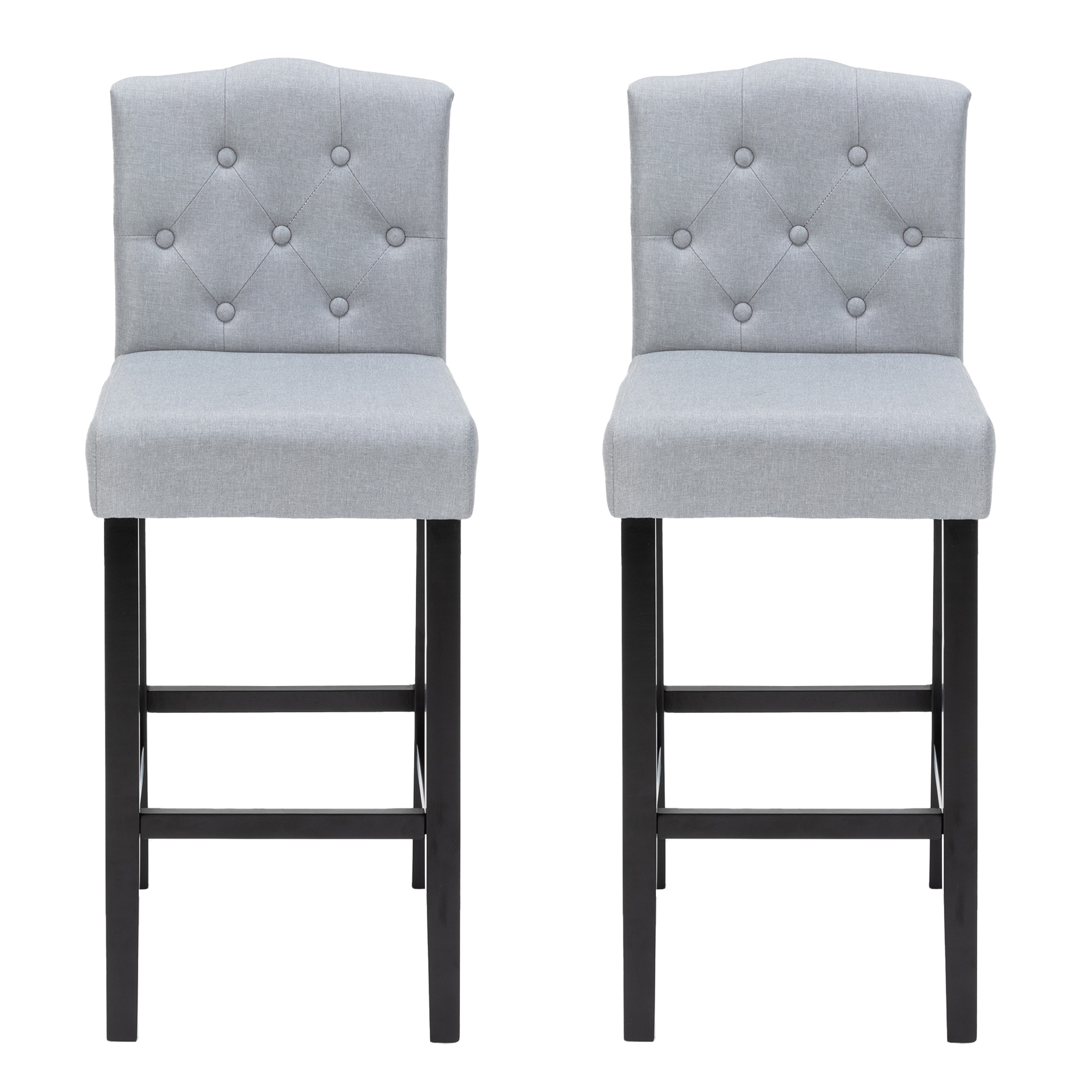 Barhocker WADE 2er Set grau/schwarz