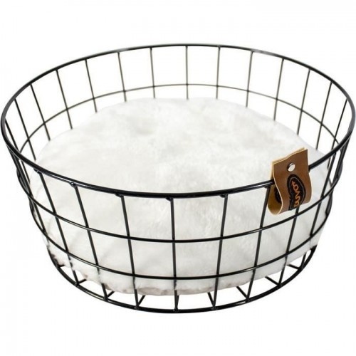 Cama redonda para cães Europet Bernina Caviar em metal preto