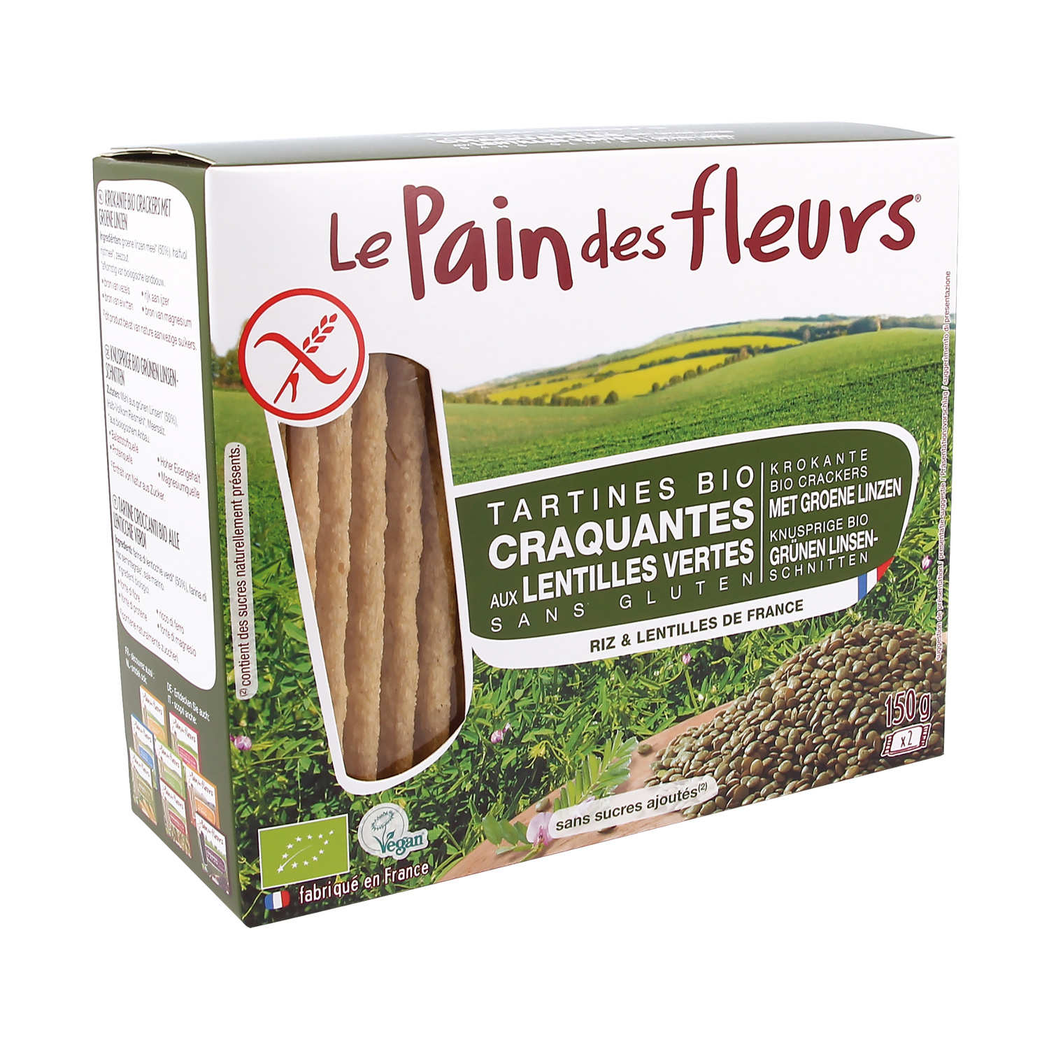 Le Pain des Fleurs aux lentilles vertes bio – sans gluten