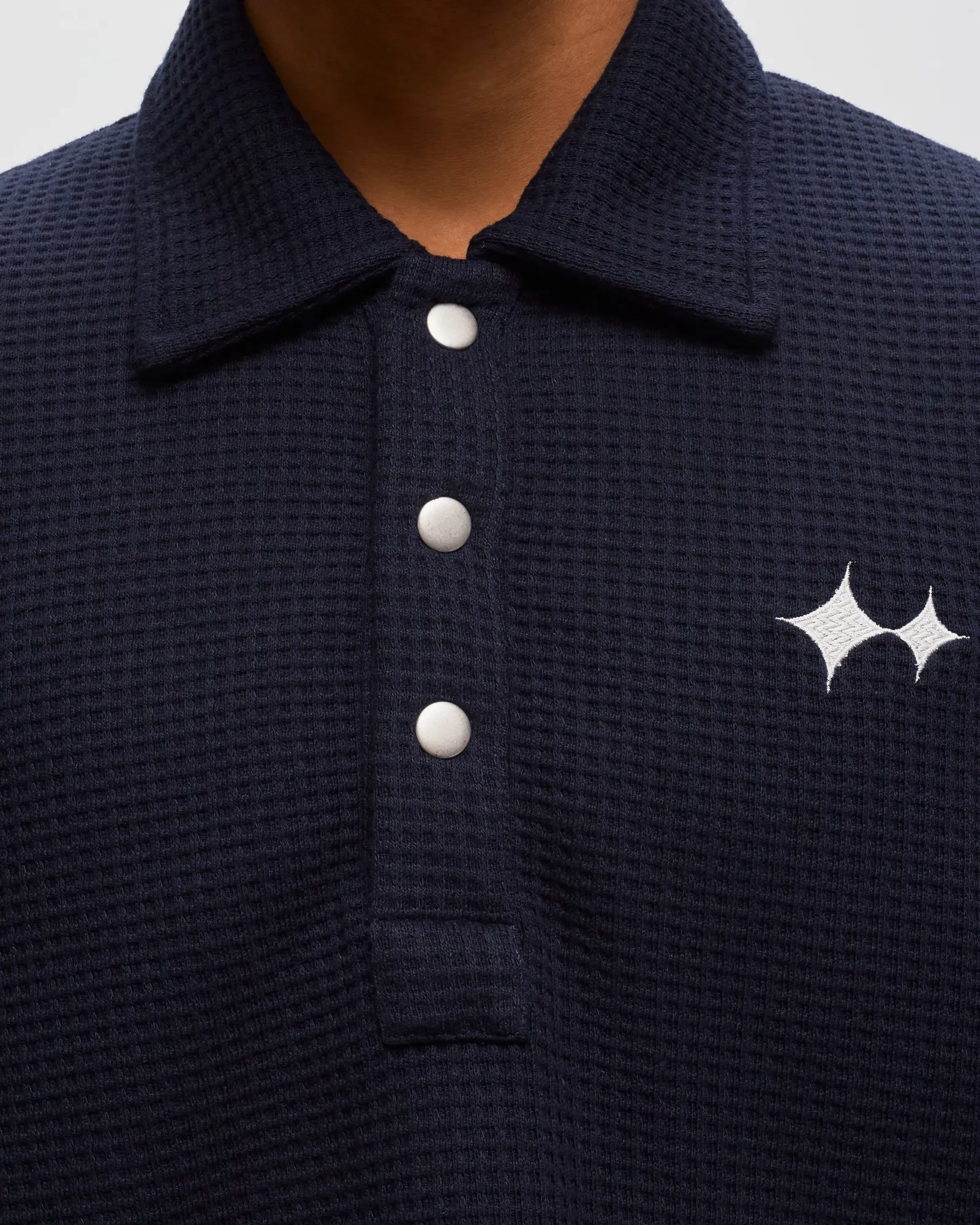 BSTN Brand Oversized Waffle Polo Shirt