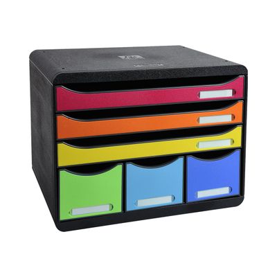 Exacompta Store-Box - Module de classement à l'italienne 6 tiroirs - arlequin