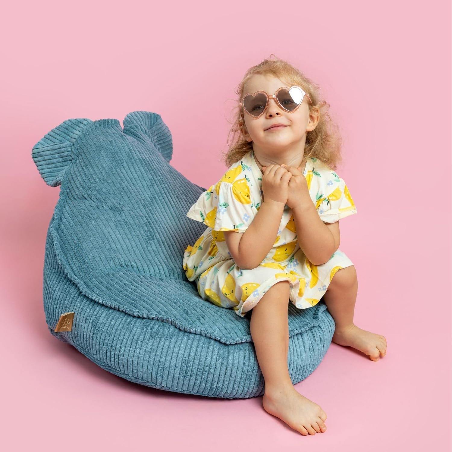 MEOWBABY Sitzsack Bär für Kinder Sitzpouf Kindermöbel Indoor Beanbag, Ästhetik Cord, Braun