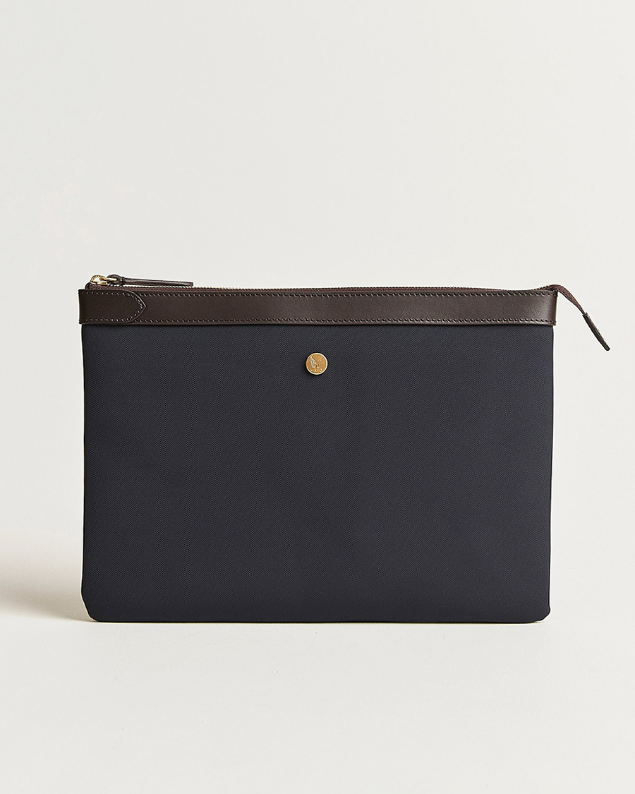 Mismo M/S Nylon Pouch Large Navy/Dark Brown