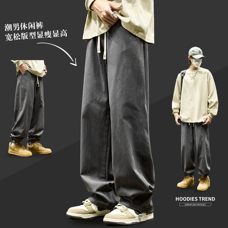Redsinc - Mid Rise Plain Wide Leg Broek