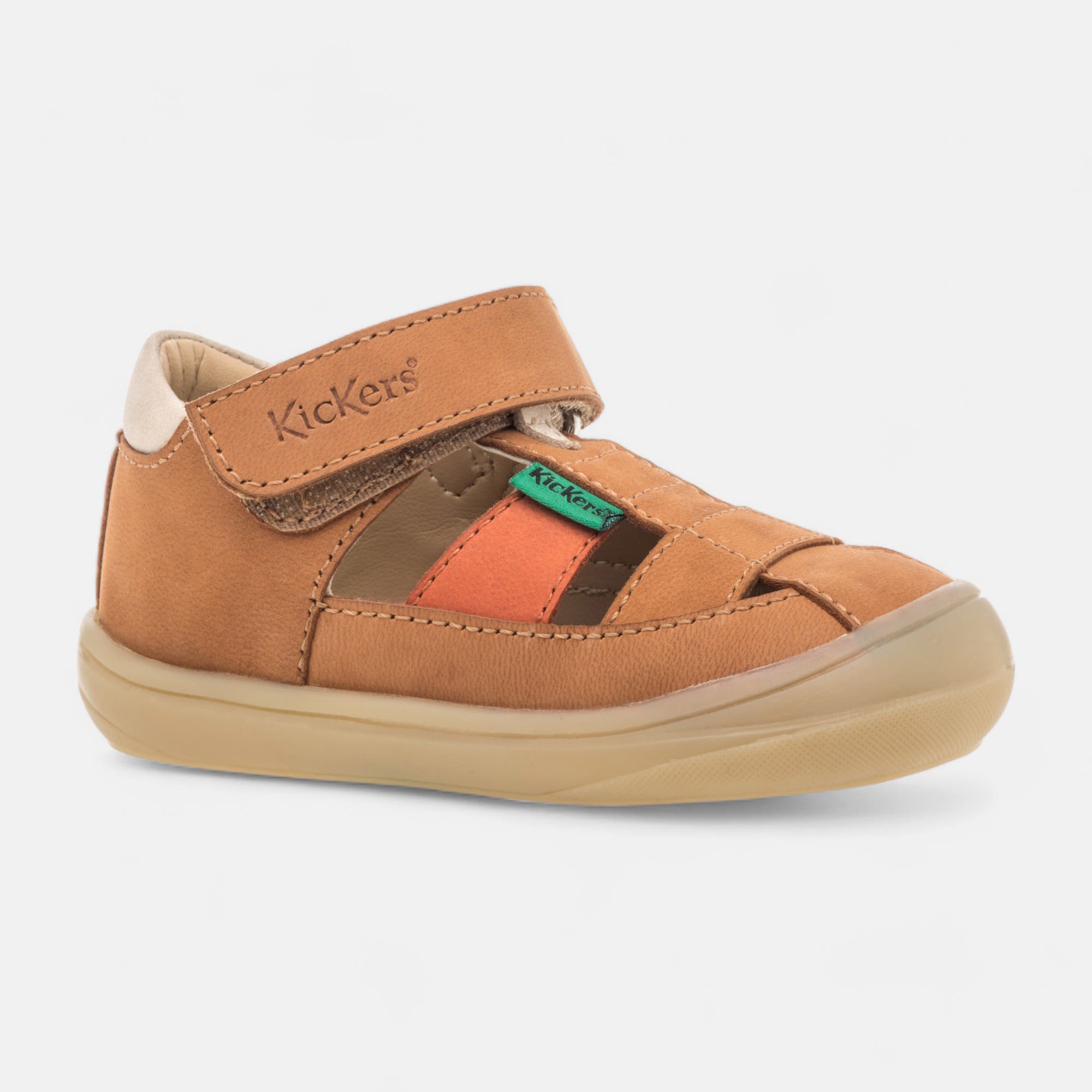 Chaussures premiers pas Bébé garçon en cuir cognac