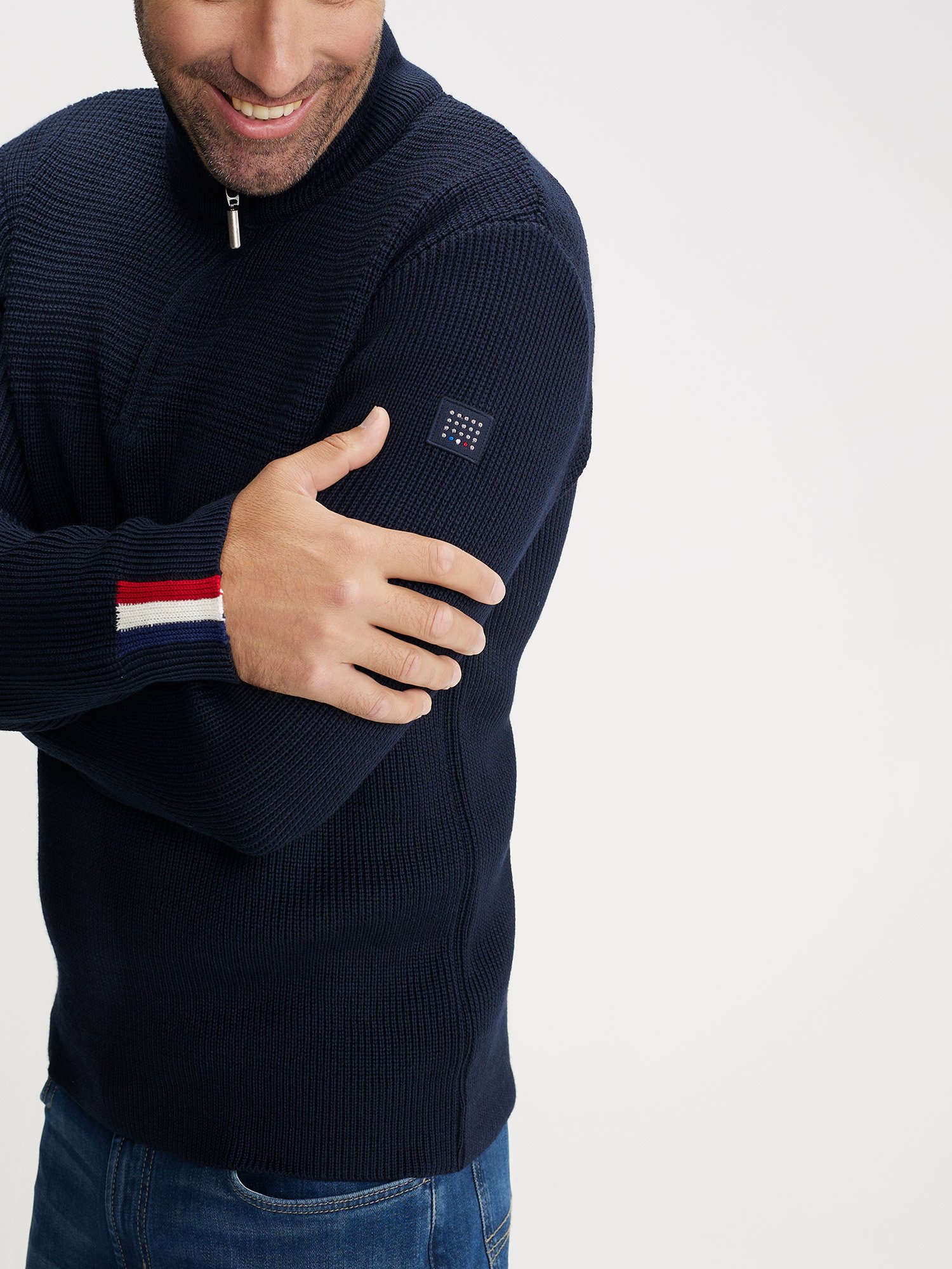 Pull Homme Marine Laine Mérinos Made In France