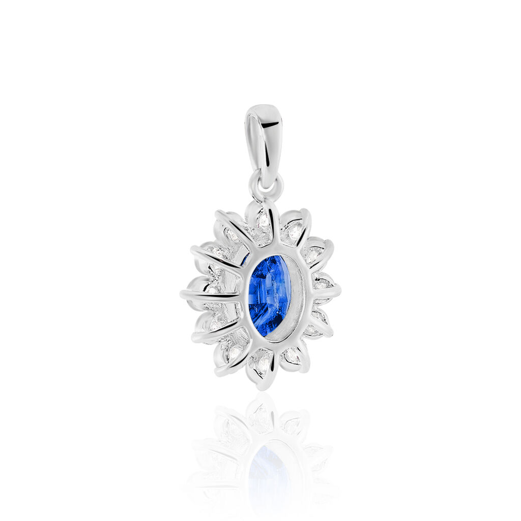 Pendentif Vladimir Or Blanc Saphir Et Diamant