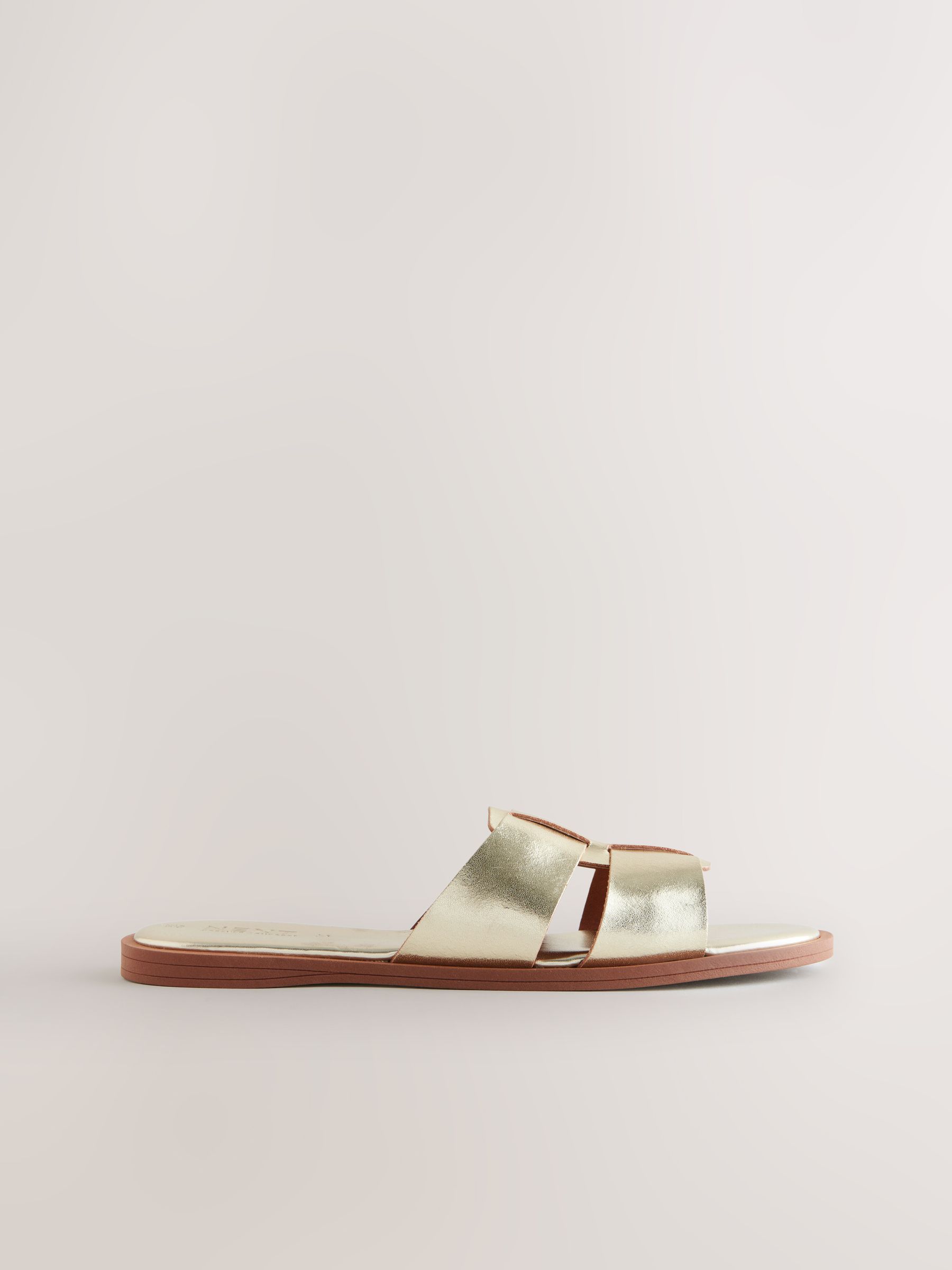 Goudkleurig leer - Slotted Muilsandalen