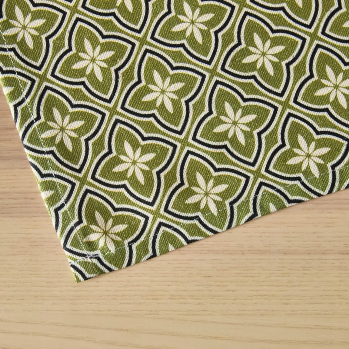Nappe rectangulaire coton enduit (150 x 350 cm) Gloria Verte
