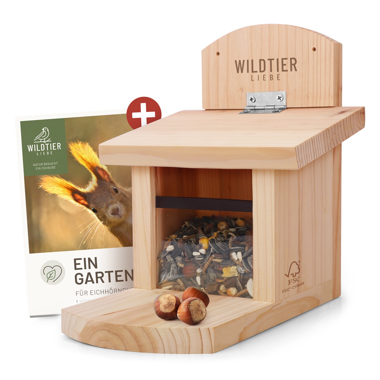 wildtier liebe Eichhörnchen Futterhaus