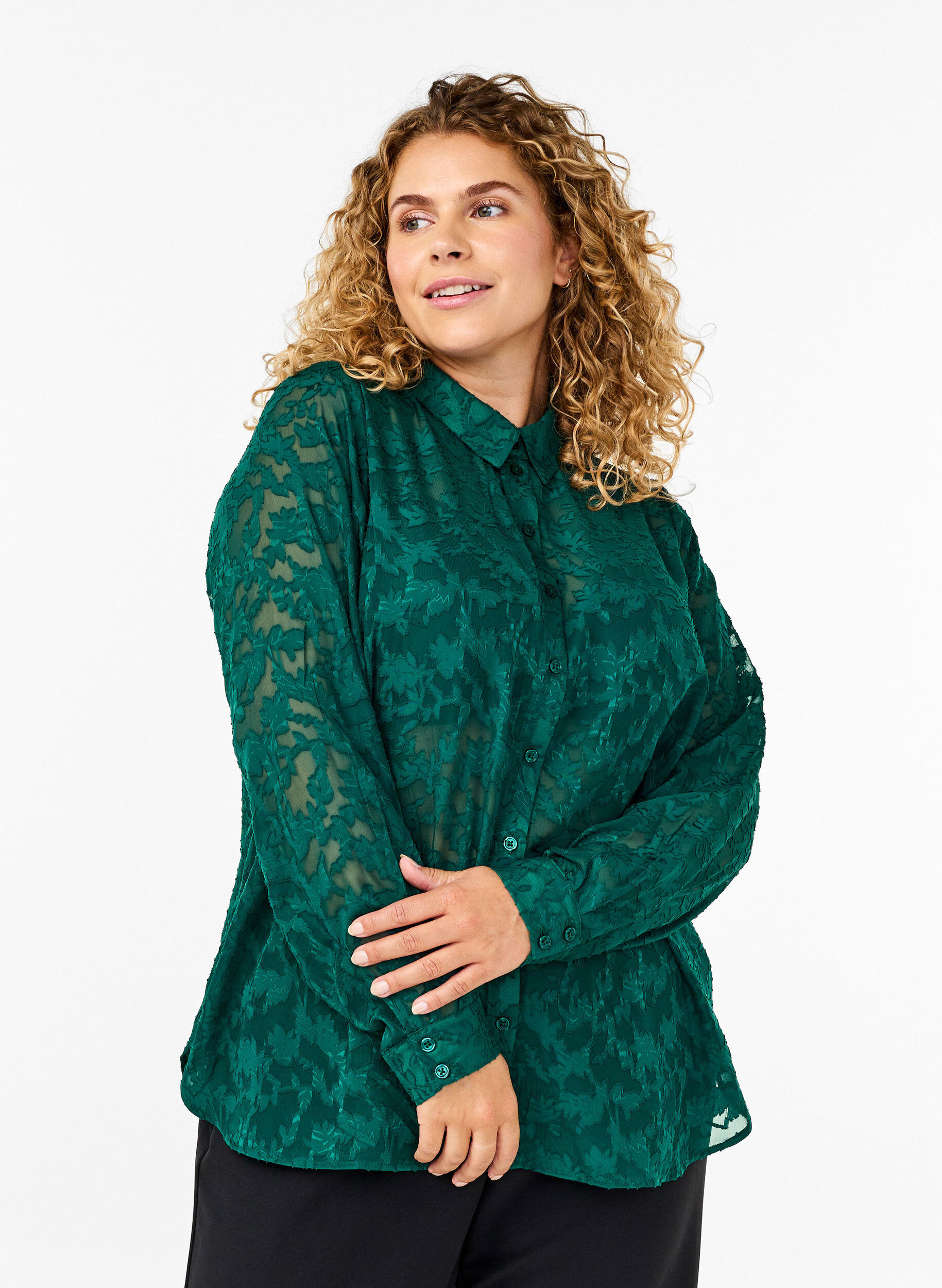 Jacquard skjorte med knapper