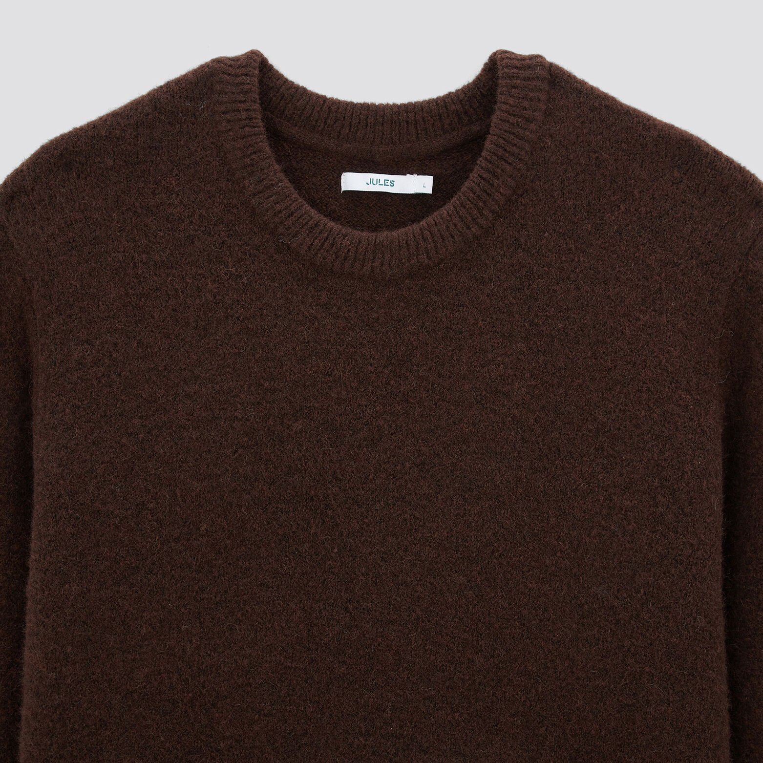 Pull col rond épais Marron