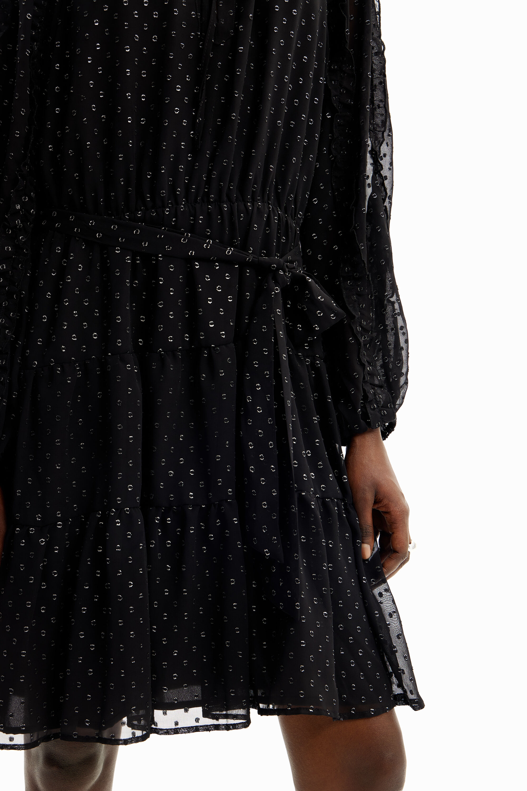 Vestido curto gasa plumeti