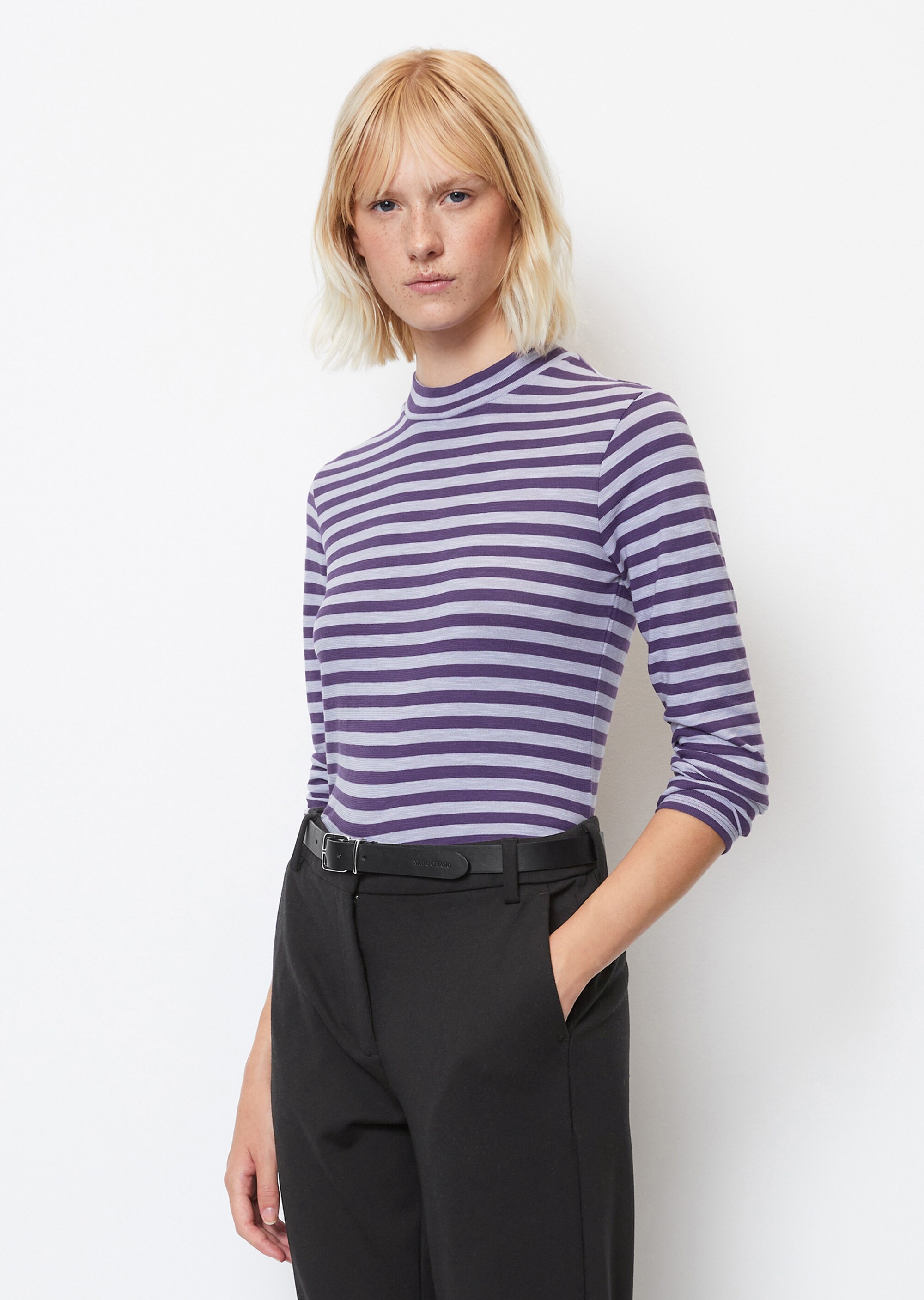 Ringel-Longsleeve regularaus Slubjersey