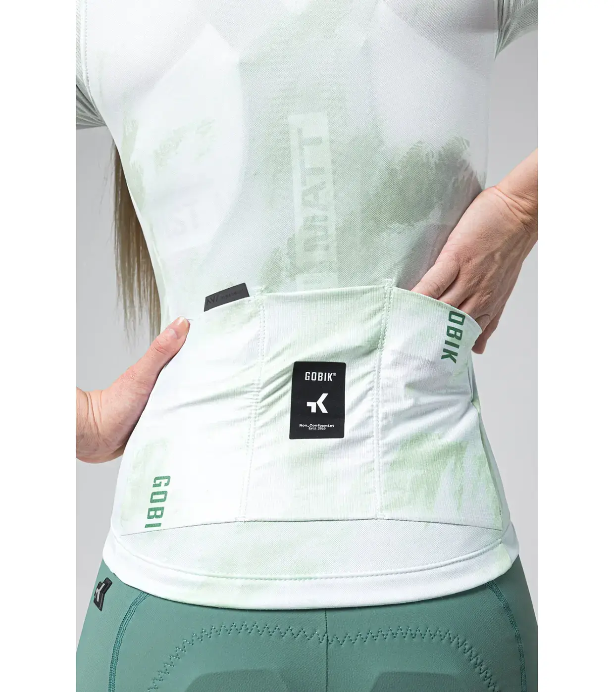 Gobik Stark Fietsshirt Korte Mouwen Lichtgroen/Wit Dames