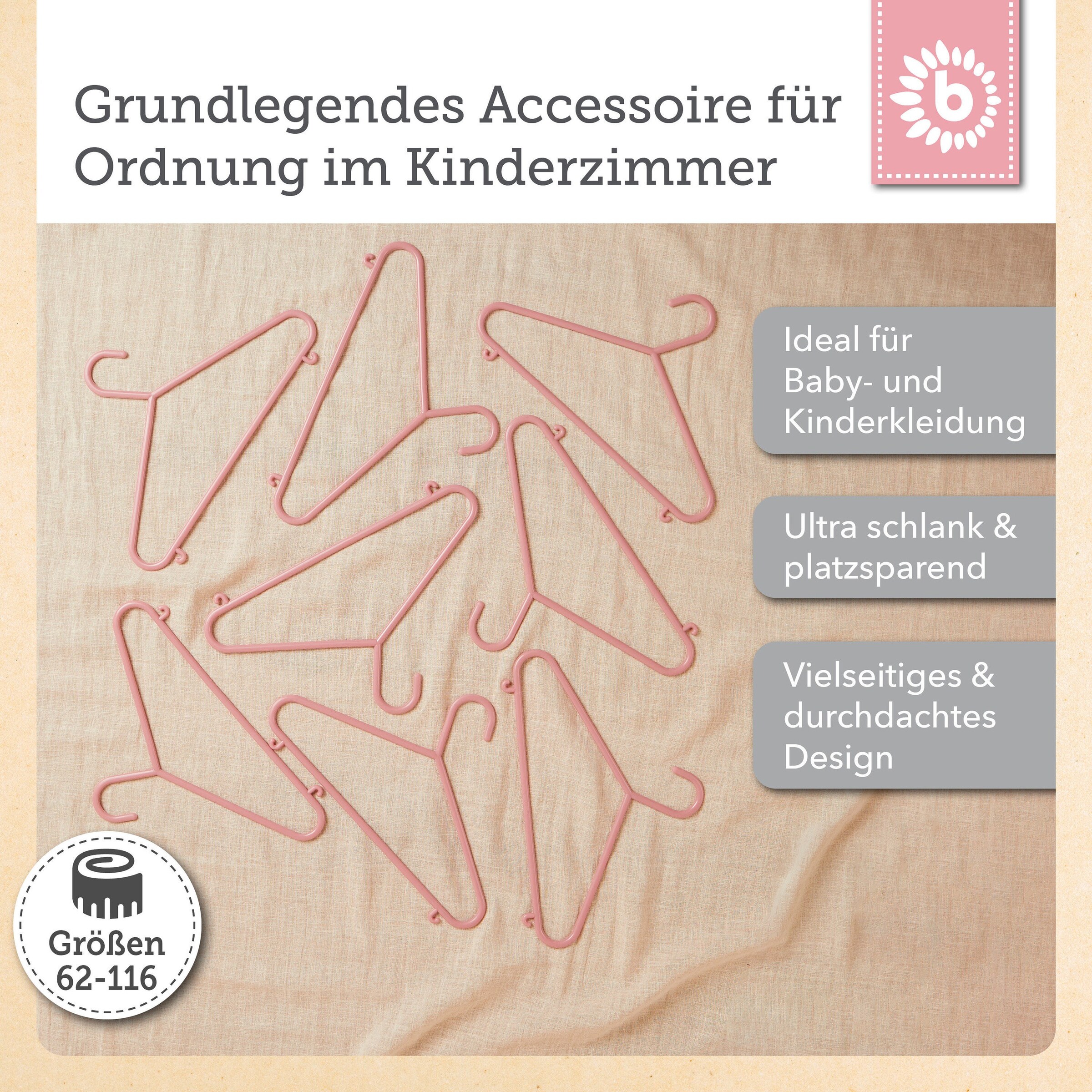 Bieco Kinderkleiderbügel 8 St. Rosa