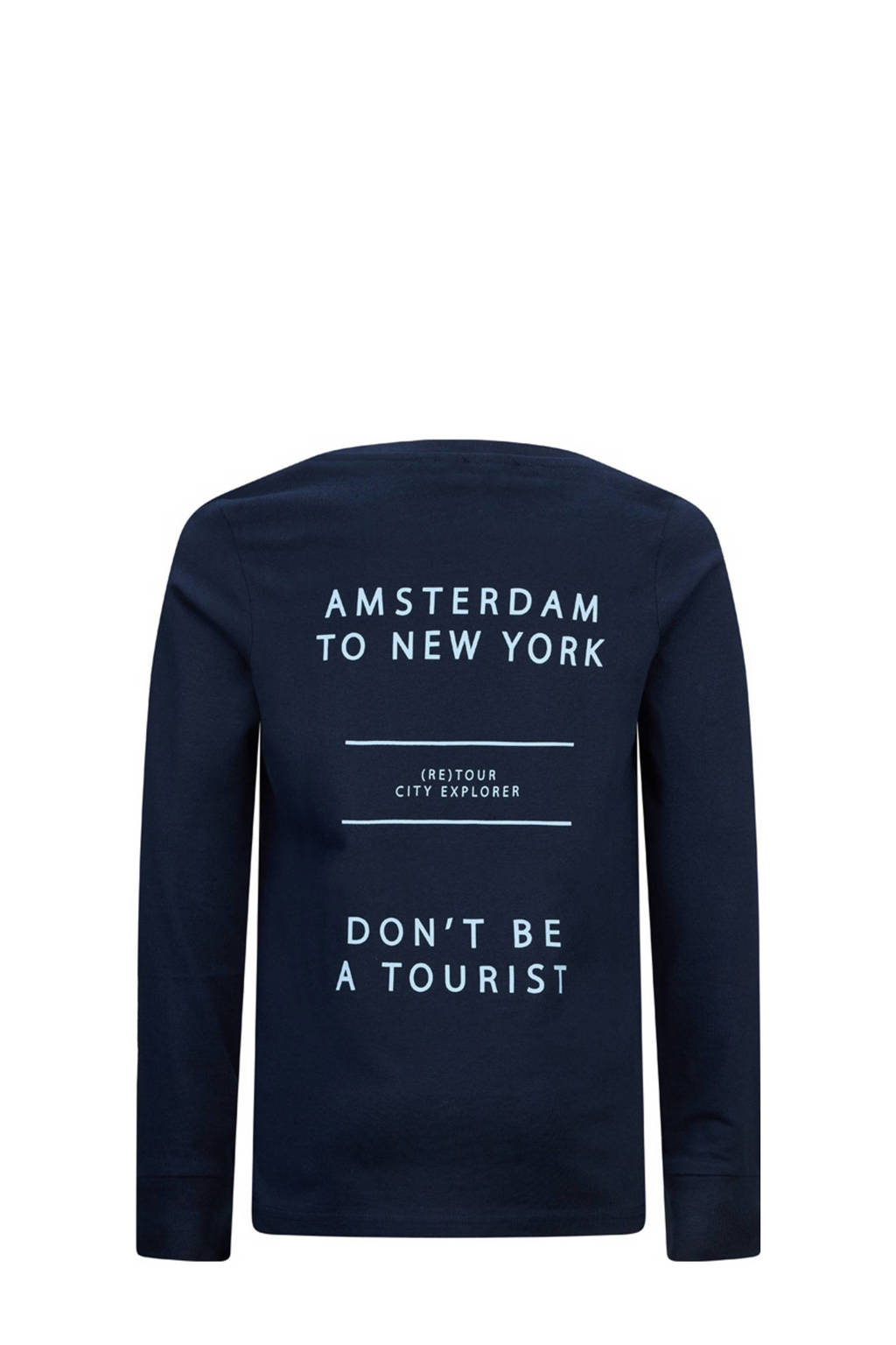 Retour Jeans longsleeve Ossian met backprint donkerblauw