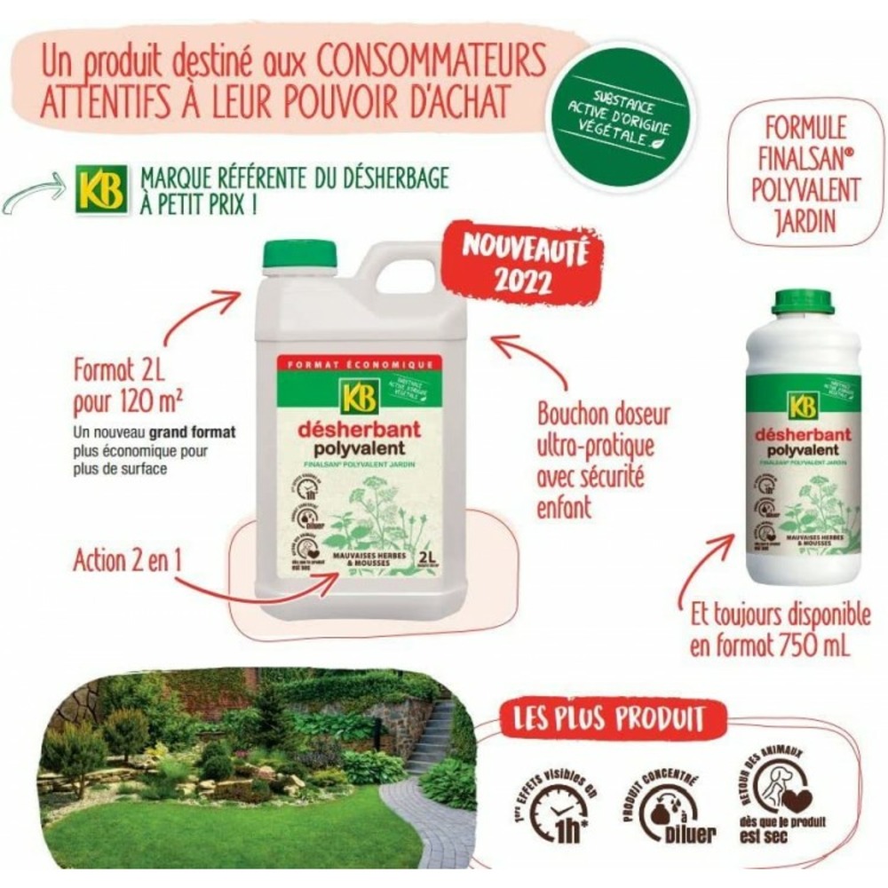 Kb-désherbant polyvalent jardin-cours-allée finalsan - 2l