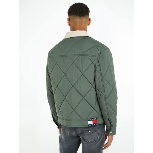 Tommy Jeans Quilted Trucker Jakke, Avalon Green, S