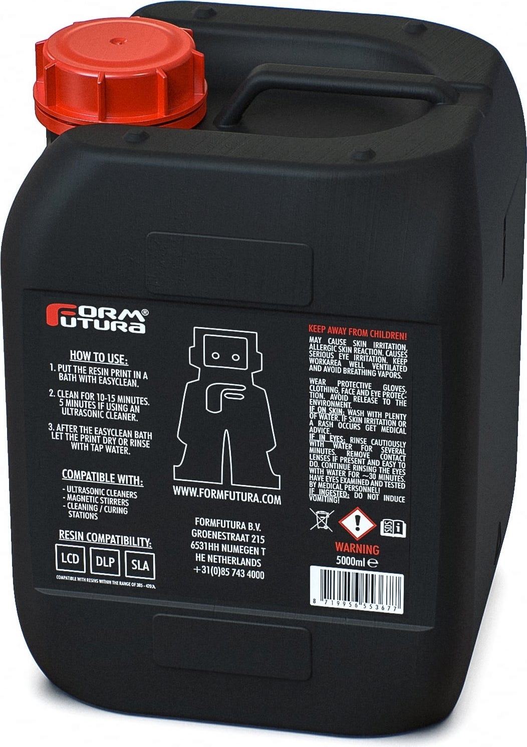 FormFutura  EasyClean Resin Cleaner, 5.000 ml    Hervorragendes Reinigungsmittel für Ihre Ausdrucke