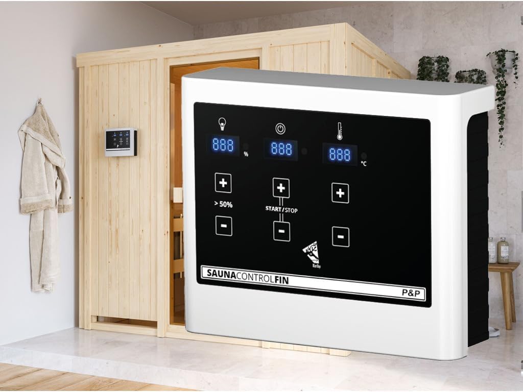 Karibu Steuergerät Easy finnisch Plug & Play schwarz, B x T x H: 32,5 x 24 x 13 cm, für Saunaöfen