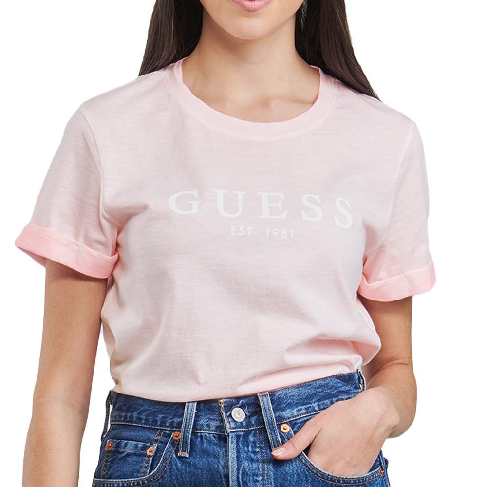 Guess T-shirt Rose Femme Guess 1981