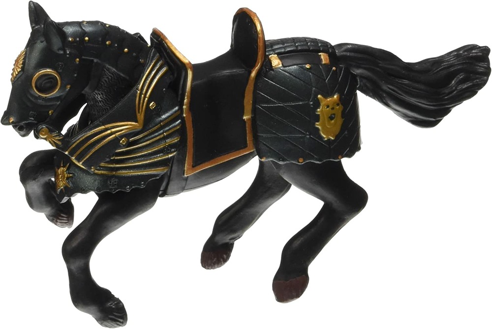 Figurine cheval du chevalier en armure noire