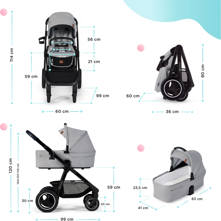 Kinderkraft Kombikinderwagen EVERYDAY 2 in 1 light grey