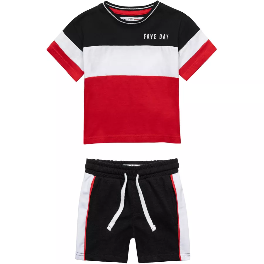 MINOTI T-Shirt und Shorts im Set SchwarzRot
