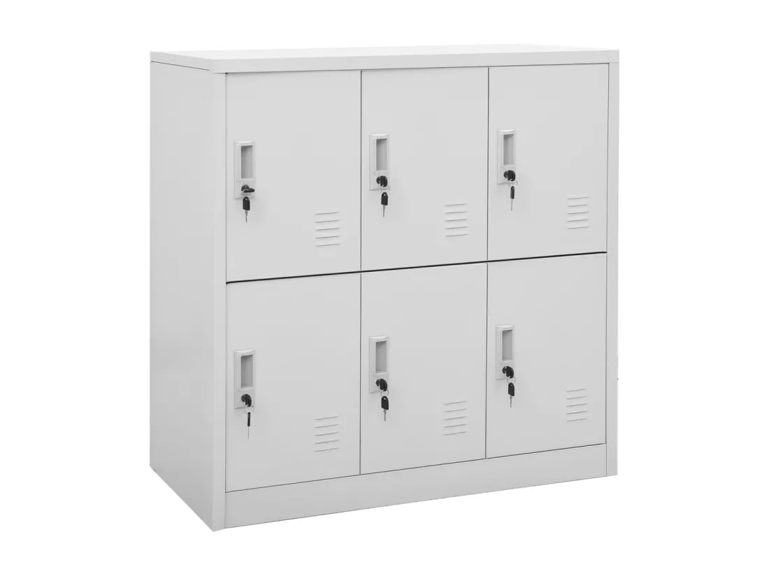 Armoires à casiers 2 pcs Gris clair 90x45x92,5 cm Acier